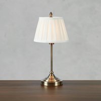 Markslöjd Oxford table lamp, brass-coloured, height 43 cm, metal/fabric