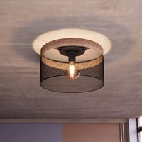 EGLO Kilnsdale ceiling light, Ø 38 cm, black/brown, steel