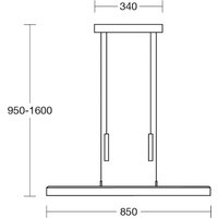 HerzBlut LED-hänglampa Leonora, 85 cm, trä, dimbar