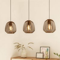 EGLO Espinal pendant light, brushed bronze, length 90 cm, 3-bulb.