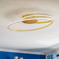 Lindby, plafonnier LED Dorle, Ø 60 cm, doré, aluminium