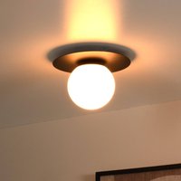 Lucide Tricia taklampa, svart, Ø 25 cm, glas, 1 lampa, E27