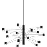 kdln LED hanging light POLAR 15.1, Ø 77 cm, black 15-bulb, dimmable