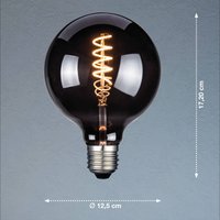 FH Lighting LED-lampa, E27, G125, rökfärgad, 4 W, 1800 K, 60 lm
