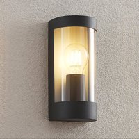 Lindby utomhusvägglampa Junias, 24 cm, antracit, stål