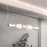 Viokef LED hanging light Shiny, length 83 cm, clear/white, glass
