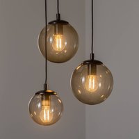 Euluna Hänglampa Smoky med glasskärmar, 3 lampor