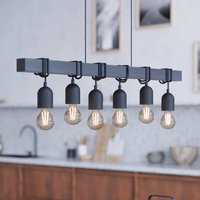 EGLO Townshend pendant light, length 100 cm black, 6-bulb.