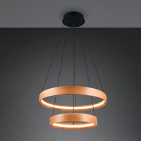 Trio Lighting LED-hänglampa Lynwood, Ø 60 cm, träfärgad, trä, 2 lampor