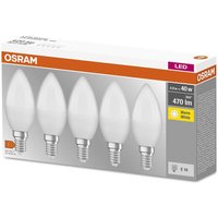 OSRAM Base Classic B candle LED bulb E14 4.9W 5-pack