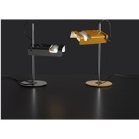 Oluce Spider table lamp, mustard yellow/chrome, metal, aluminium