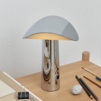GEJST LED rechargeable table lamp Lium, chrome, 2,700 K, USB