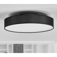 Lindby LED-taklampa Saira, Ø 40 cm, svart, textil