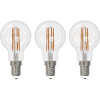 Arcchio LED-filamentlampa E14 G45, set om 3, 4000 K