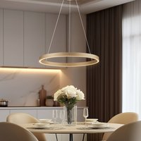 Lucande Smart LED pendant light Yonam, gold, 1-bulb, Tuya