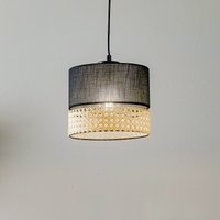 TK Lighting Hänglampa Paglia svart/rotting 1 lampa 20 cm
