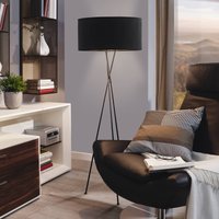 EGLO Fondachelli floor lamp with a black lampshade