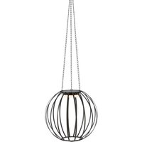 LED-Solar-Pendelleuchte Kivo, Ø 37 cm, schwarz, IP44, dim.