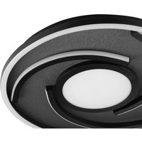 Brilliant LED-taklampa Hardy, Ø 35 cm, svart matt, metall/tyg