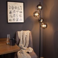 Eco-Light Golvlampa Neptunus med rökglaskulor, svart