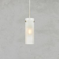 Markslöjd Hänglampa Tibia, stickkontakt, vit/nickelfärgad, Ø 7 cm