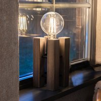 Markslöjd Lodge table lamp, height 28 cm, brown, wood