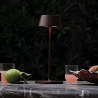 Ideallux Ideal Lux LED rechargeable outdoor table lamp Pure brown metal 32 cm