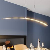 Lindby LED-Pendellampe Manon, höhenverstellbar, grau, Metall