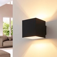 Applique murale Arcchio Zuzana, angulaire, noire, G9, largeur 10 cm