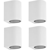 Prios utomhusvägglampa Tetje, vit, rund, 10 cm, set om 4
