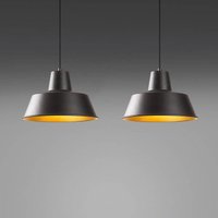 Opviq Suspension Saglam 3738, noir/doré, métal, à 2 lampes