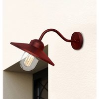Elstead Utomhusvägglampa Klampenborg, röd, lykta, stål