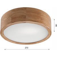 Envostar Caspian ceiling light, Ø 27 cm, IP54, oak