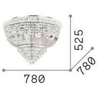 Ideallux Ideal Lux ceiling lamp Dubai, chrome-coloured, crystal, Ø 78 cm