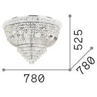 Ideallux Ideal Lux taklampa Dubai, kromfärgad, kristall, Ø 78 cm