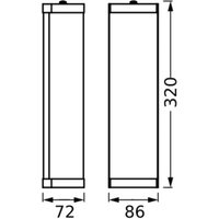 OSRAM wall lamp BATHROOM black length 32 cm metal/glass IP44