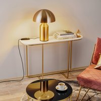 Oluce Atollo table lamp, dimmable, Ø38cm, gold