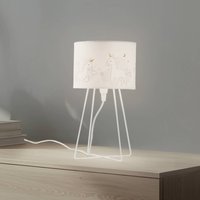 Duolla Mila table lamp, fabric, unicorns, E14, height 32.5 cm
