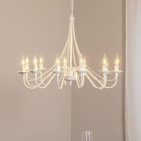 ALDEX Ljuskrona Rosa, vit, 12 lampor, metall