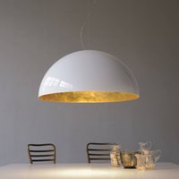 Oluce Sonora pendant light, white, plastic, E27