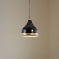 Opviq Yildo pendant light, 1-bulb, black/gold, metal, Ø 17cm