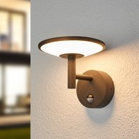 Lucande LED outdoor wall light Fenia, sensor, IP54, anthracite