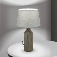 ORION Orchid table lamp, brown/grey, height 53.5 cm, ceramic/linen