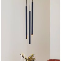 SOLLUX LIGHTING Tunn pendellampa, svart, tre ljuskällor, rondel