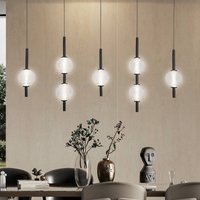 Viokef Abeona LED hanging light, length 105 cm, black metal, 7-bulb