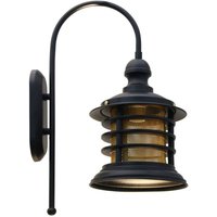 Wandleuchte Nostalji, schwarz, Höhe 48 cm, Metall, E27