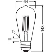 OSRAM LED-filamentlampa E27 2,2W Filament 2,700K