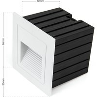 ORION Loro LED-vägginbyggnadslampa, vit, bredd 8,5 cm, aluminium