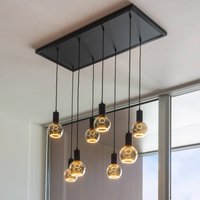 Segula Madox 8X Wave pendant light, black, steel, E27