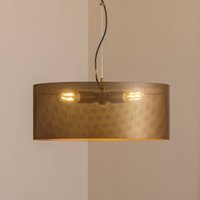 Domiluce Suspension Zofia, brun café, métal, Ø 50 cm, à 3 lampes, E27